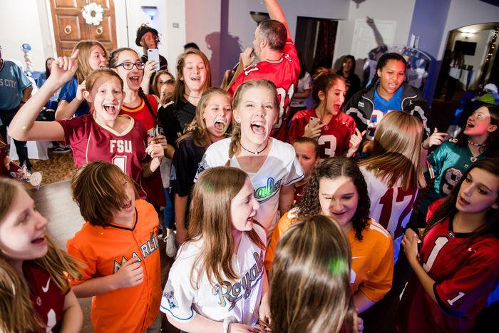 kids in jerseys cheering at special events venue in Marietta, GA